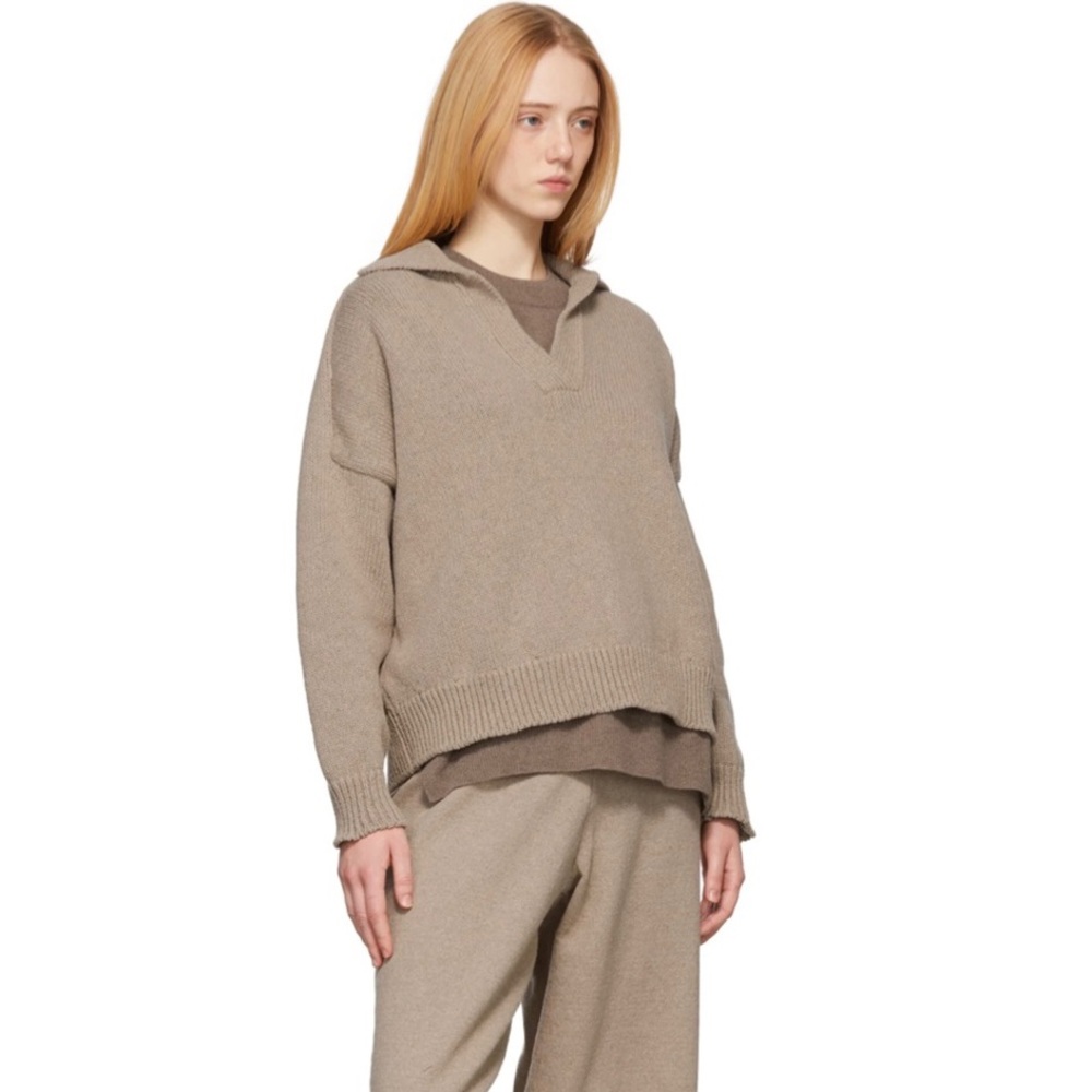 Cordera Polo Sweater - One Size - Brown/Beige